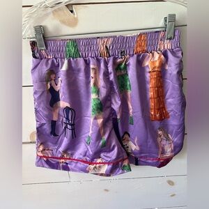 SheShow Taylor Swift Eras Purple Graphic Print sleep Shorts, size small, EUC